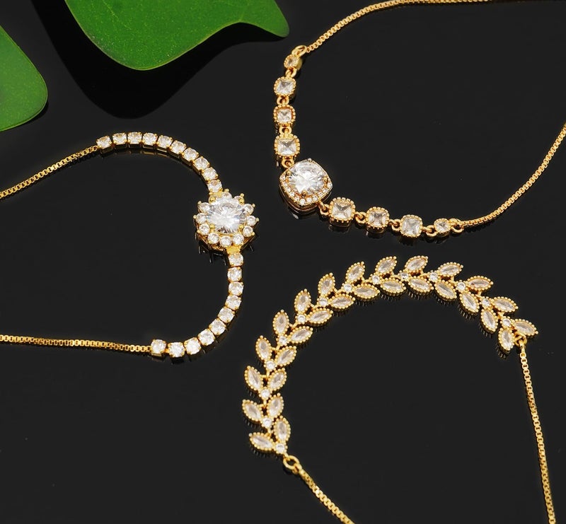 Wovanoo Tennis Bracelet for Women Cubic Zirconia Bracelets Adjustable Slider Bracelets - Image 4